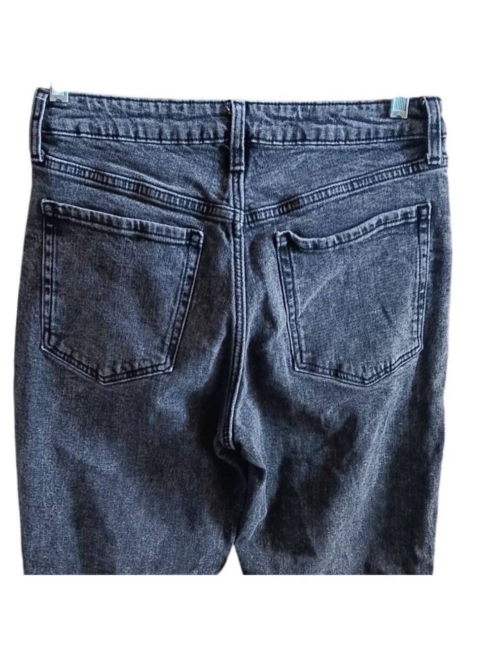 Old Navy Womens OG Straight Charcoal Jeans Size 8 30x28 Distress  Black